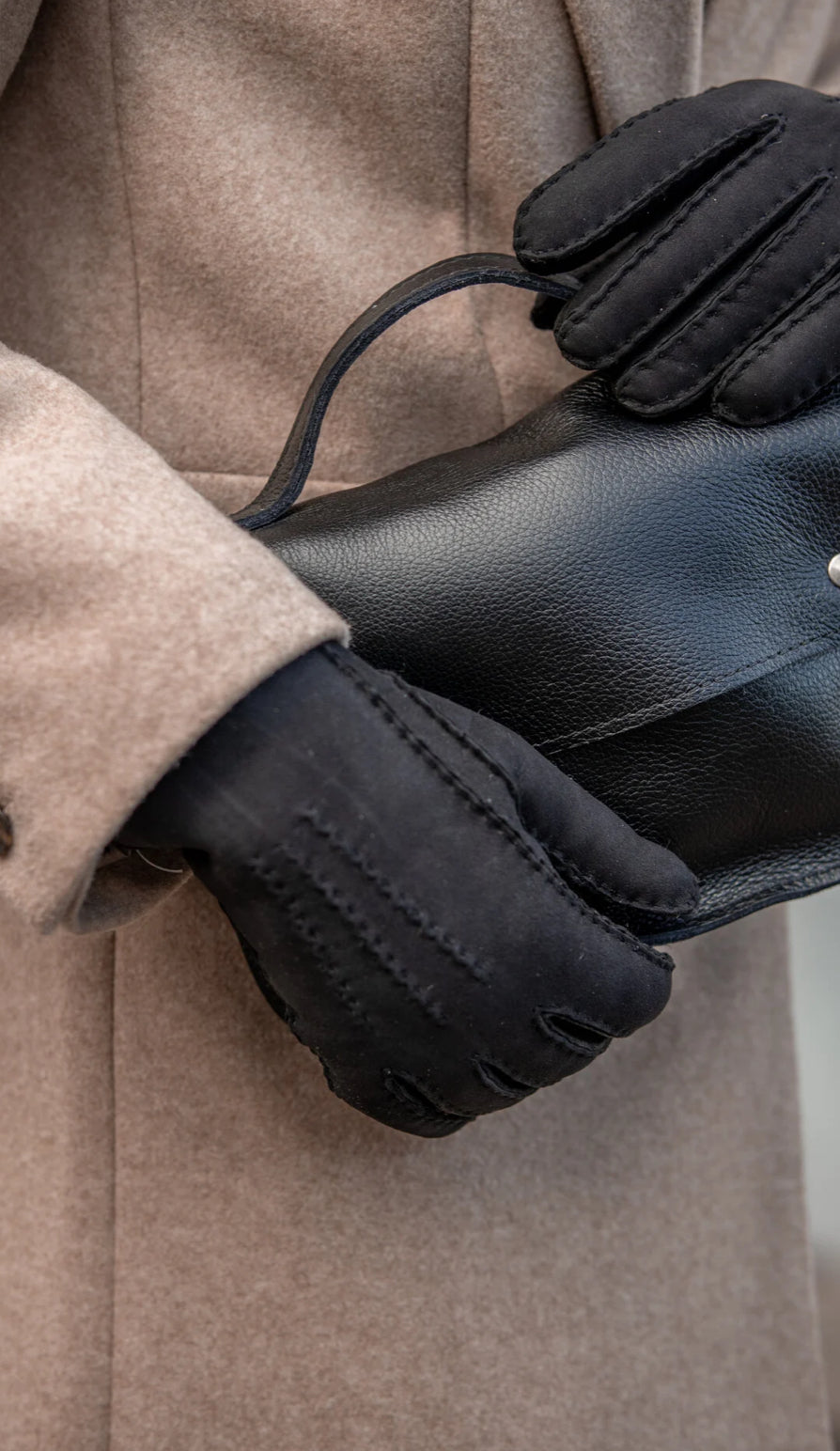 Zwarte handschoenen dames S