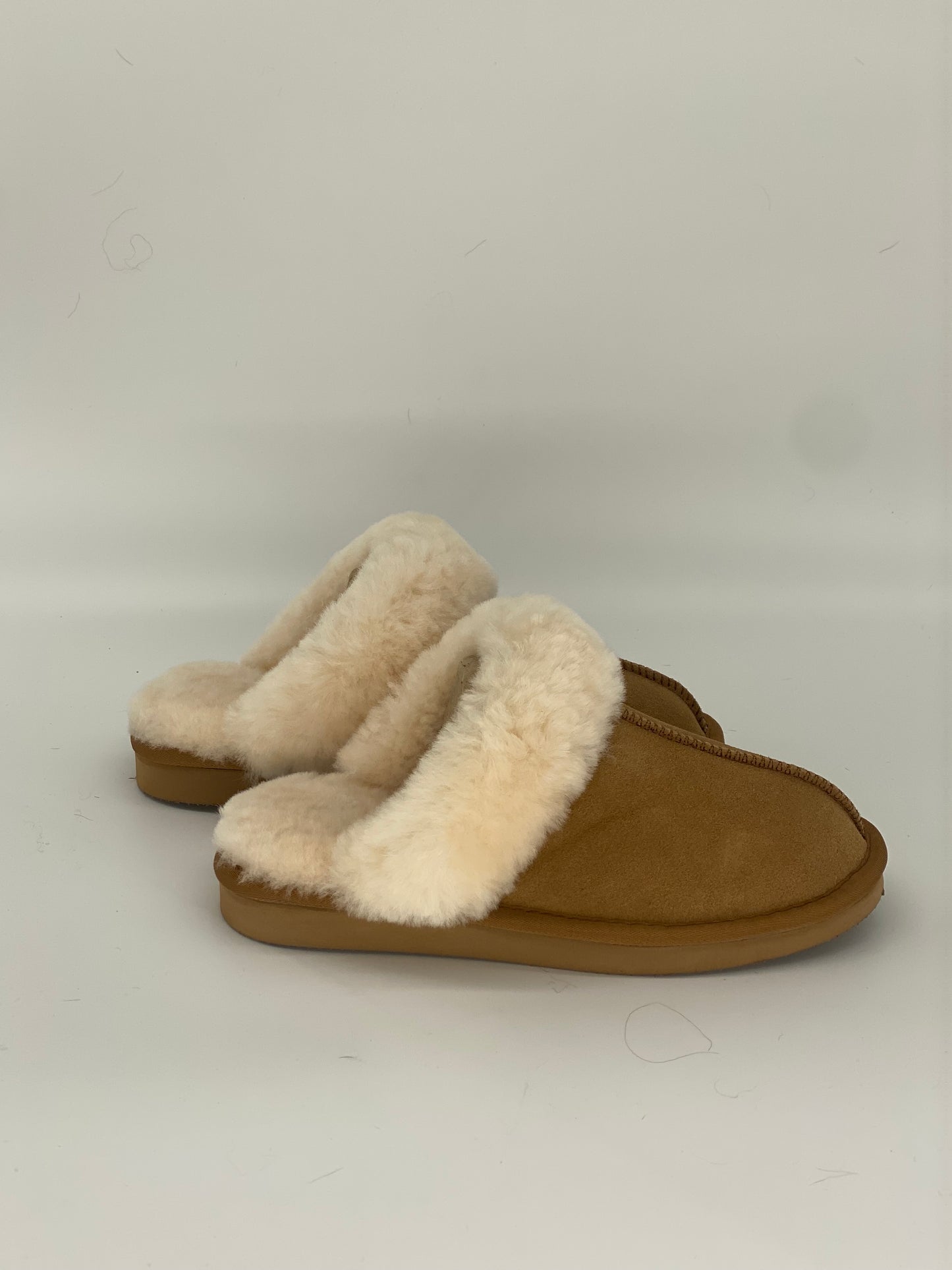 Pantoffels open dames camel