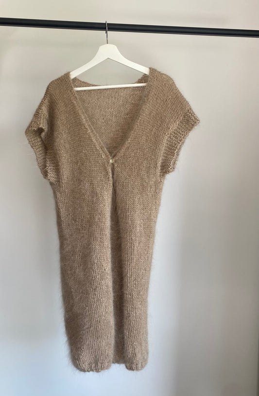 Gilet beige lang model